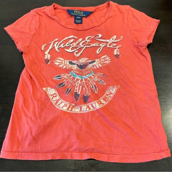Polo Ralph Lauren Wild Eagle Tee Shirt Orange - Picture 1 of 3